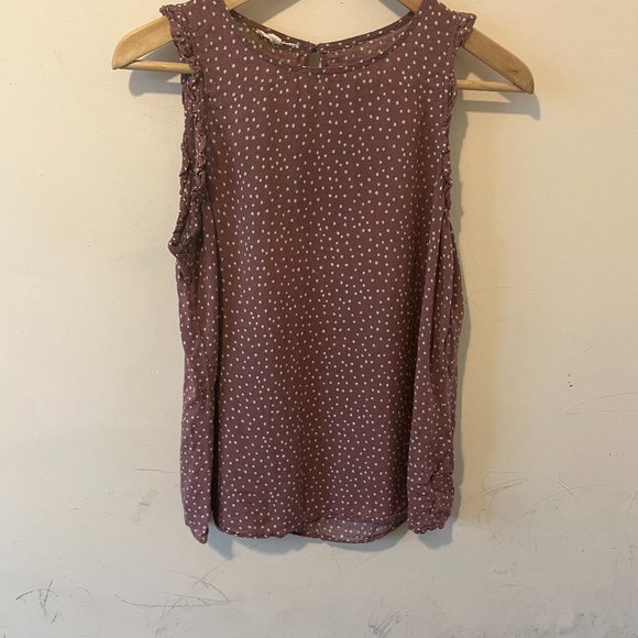 MAURICES | Women's Sleeveless Polka Dot Top Pink White Size Medium - Picture 1 of 8
